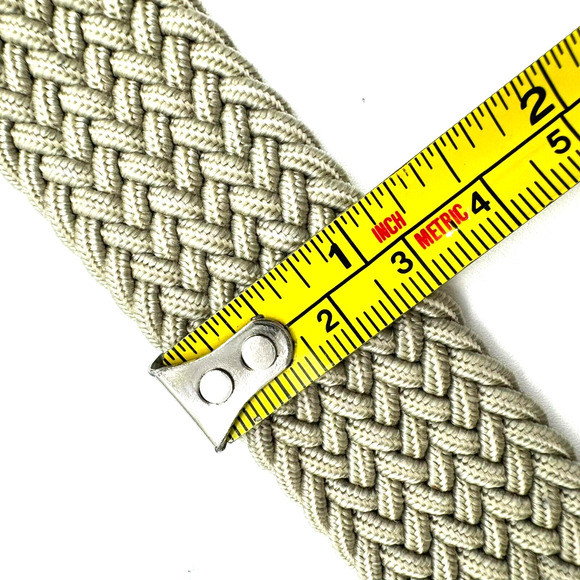 Men's XXL Tan Braided Woven Stretch‎ Golf Belt Leather End Pieces Casual Preppy - Picture 6 of 7